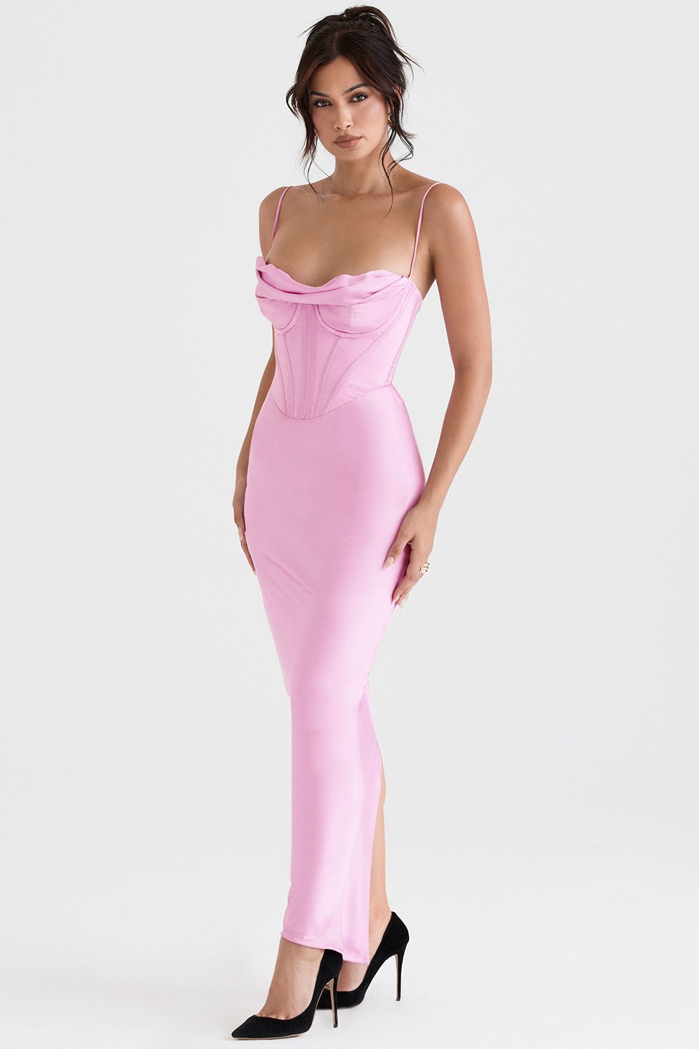 Vestido mini para mujer — ajustado con cierre trasero de lazo plisado