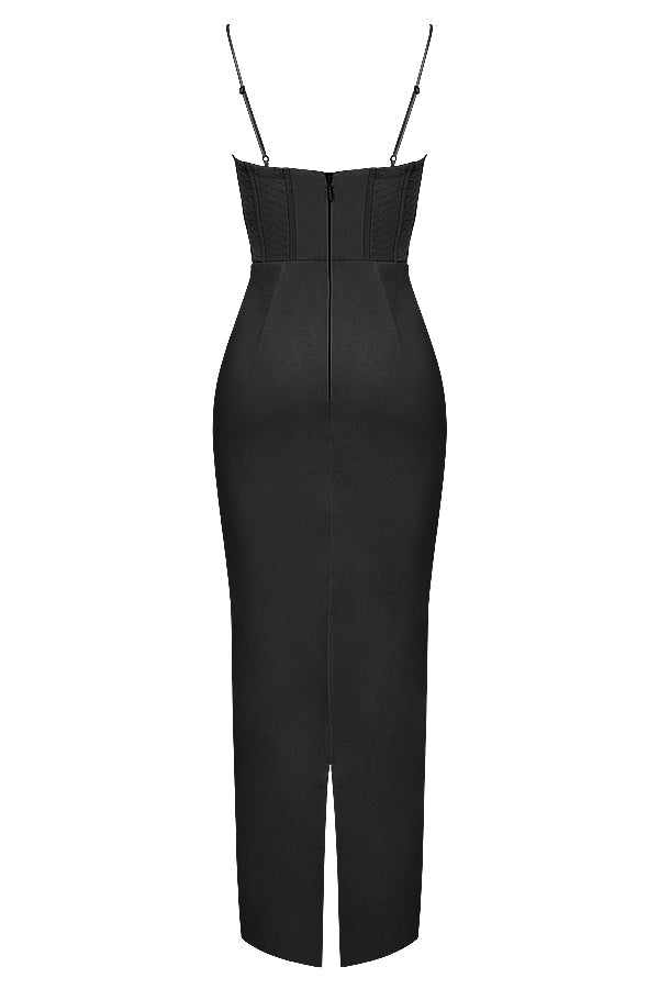 Vestido mini para mujer — ajustado con cierre trasero de lazo plisado