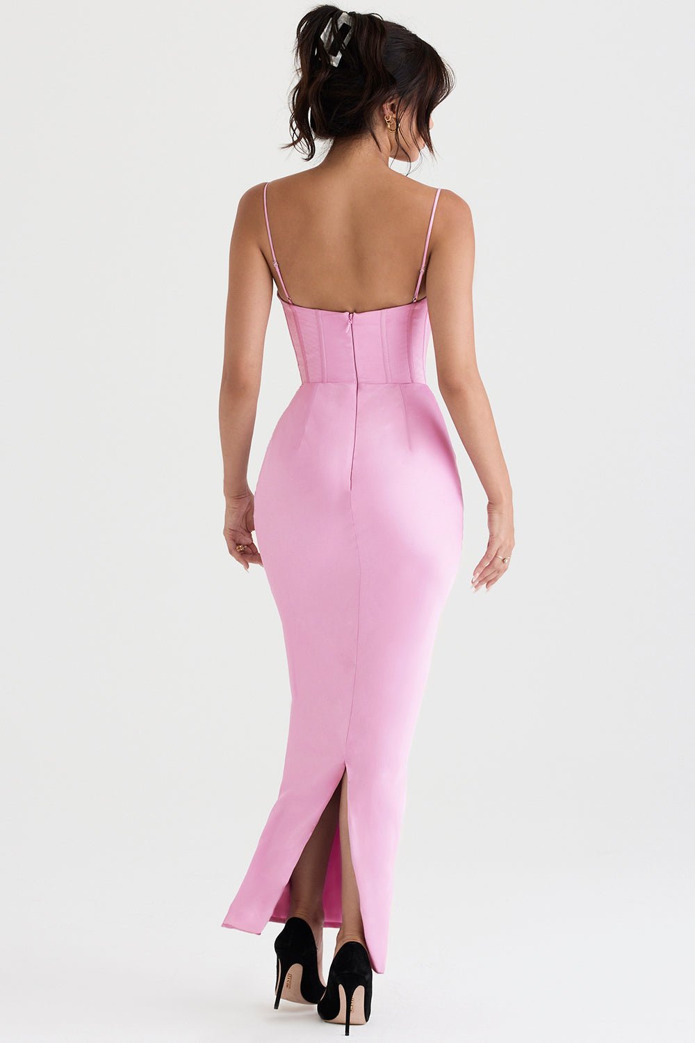 Vestido mini para mujer — ajustado con cierre trasero de lazo plisado