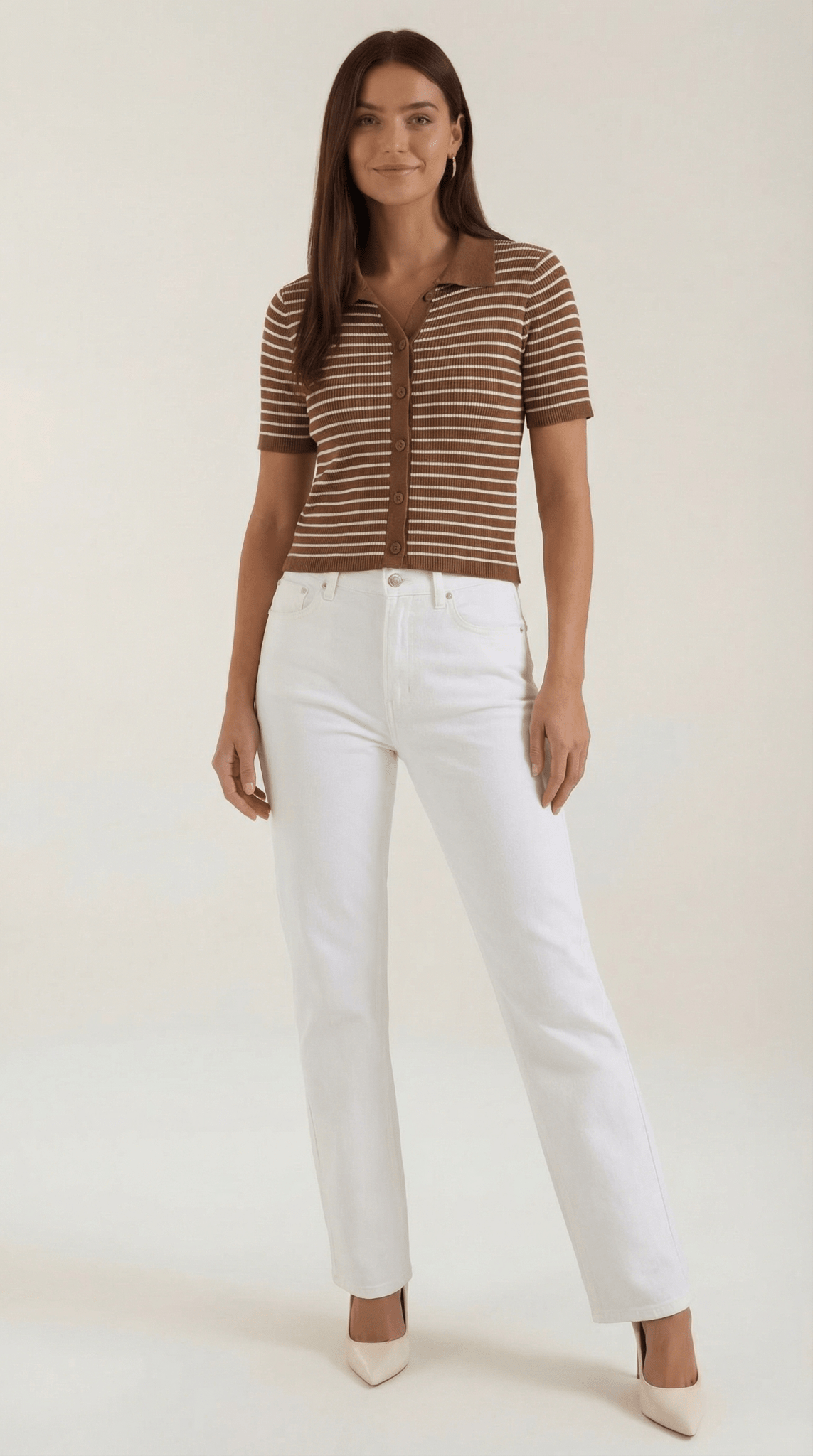 Polo femme — Patte de boutonnage avant Design col