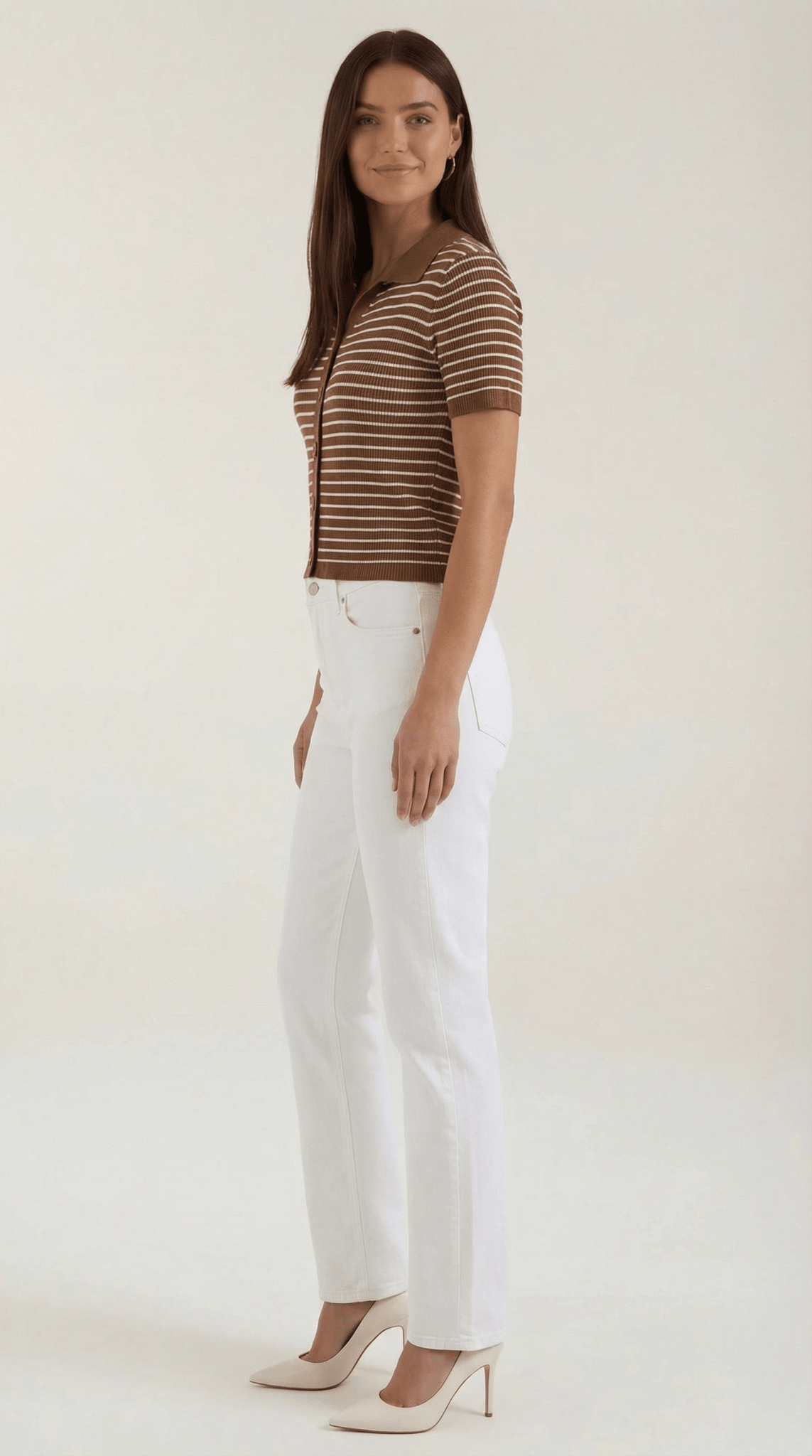 Polo femme — Patte de boutonnage avant Design col