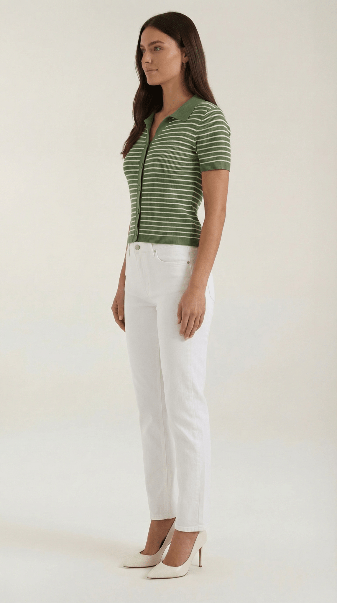Polo femme — Patte de boutonnage avant Design col