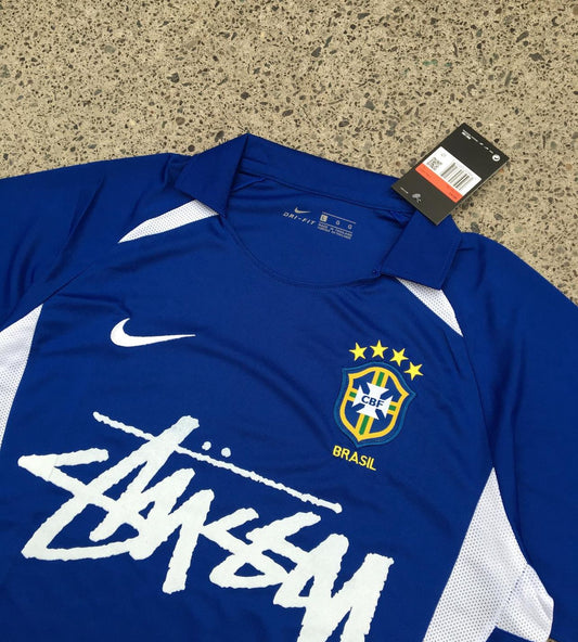 Brazil Blue Retro  Corteiz and Stussy Jerseys: The Ultimate Fusion of Football and Fashion