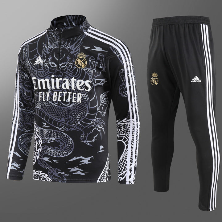 Real Madrid black Tracksuit Dragon Special edition