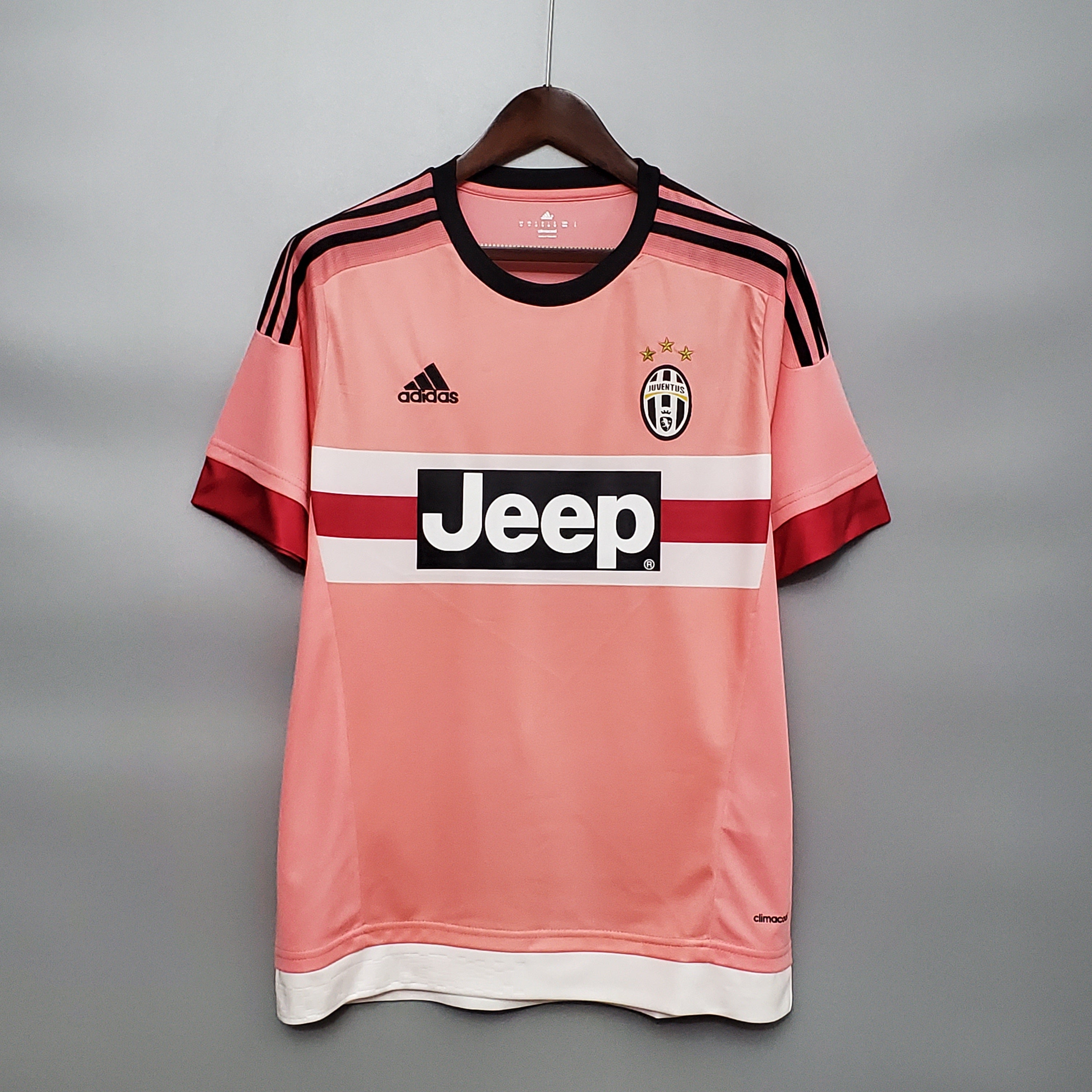 2015-2016 Juventus Auswärtstrikot Retro Pink