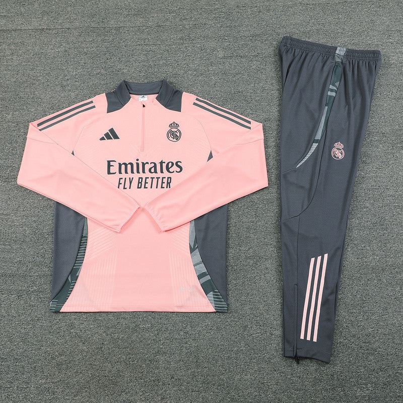 Real Madrid Tracksuit Pink & Grey