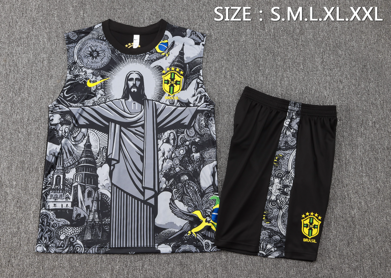 Set Estivo Senza Maniche Brasile Cristo Redentore