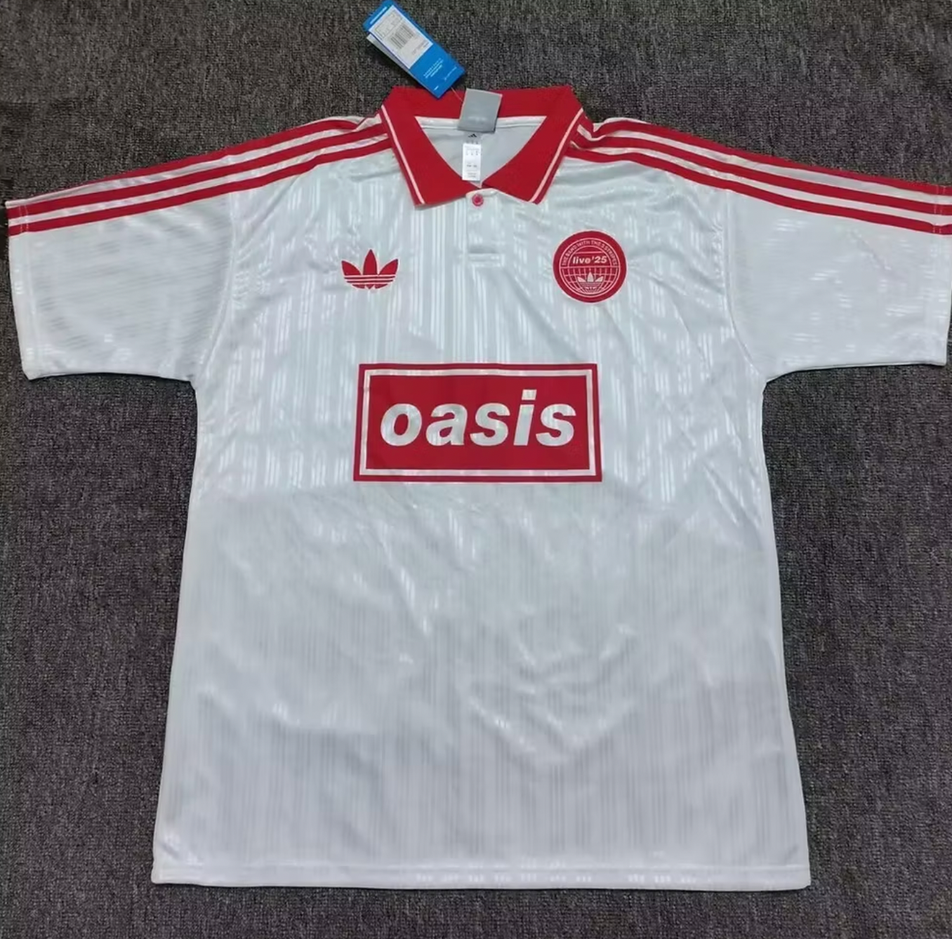 Oasis x Adidas Shirt Wit en Rood