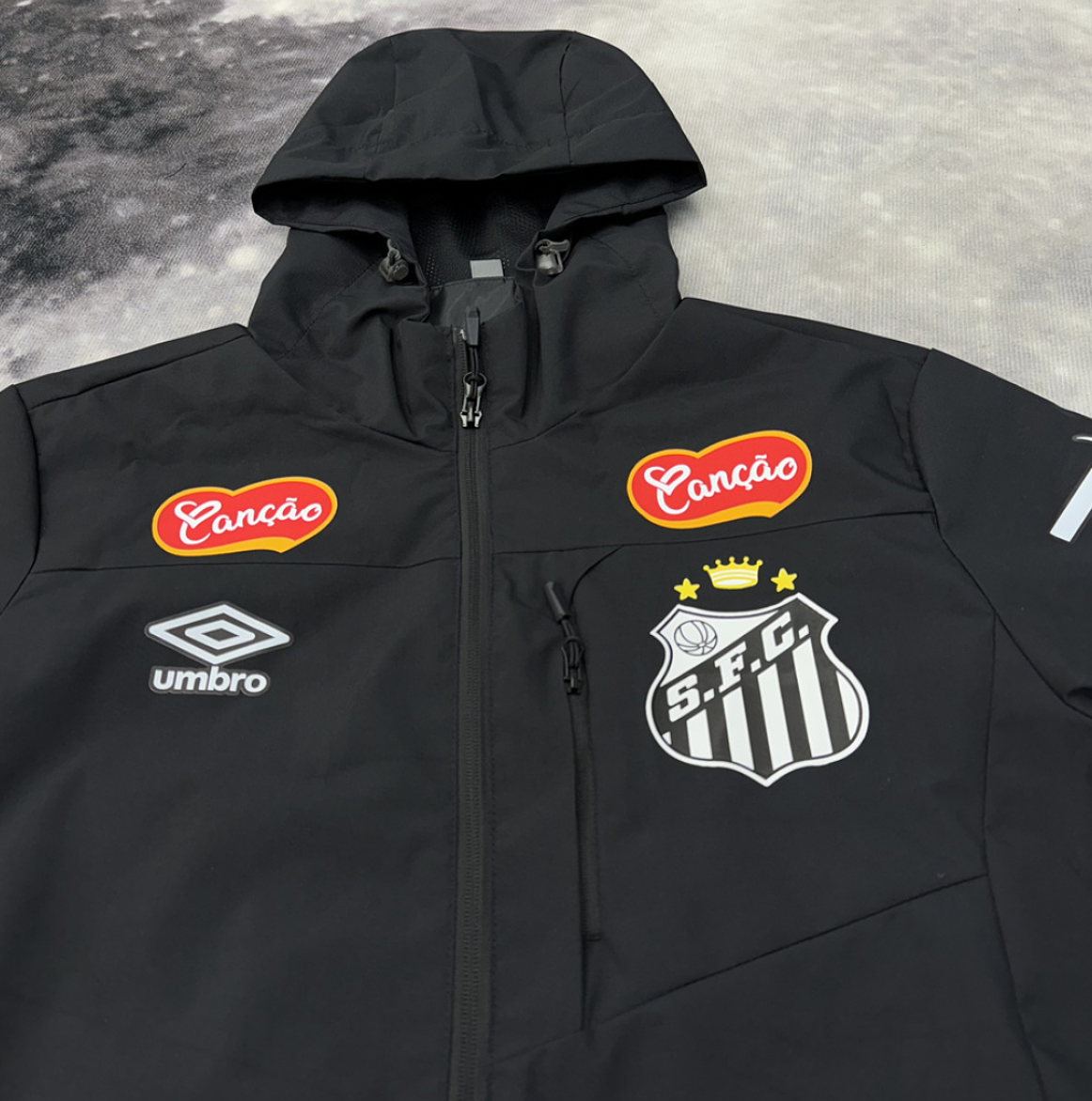 Santos Black Windbreaker Jacket