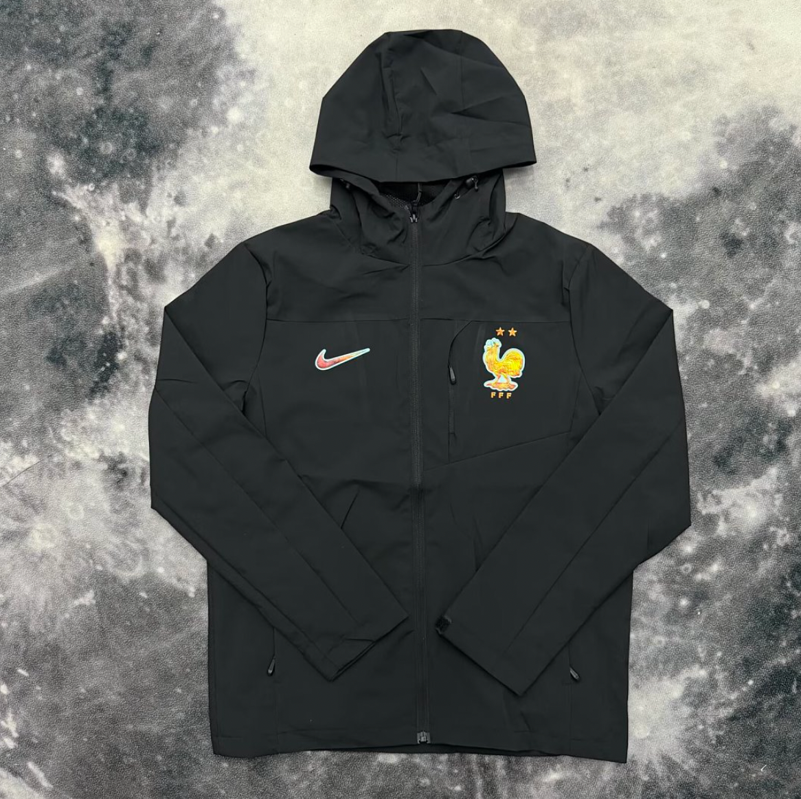France Black Windbreaker Jacket