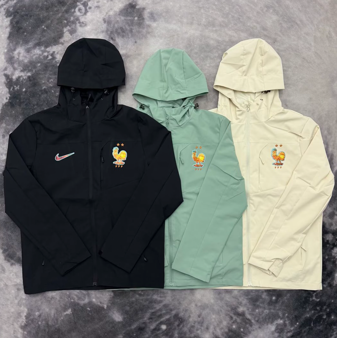 France Black Windbreaker Jacket