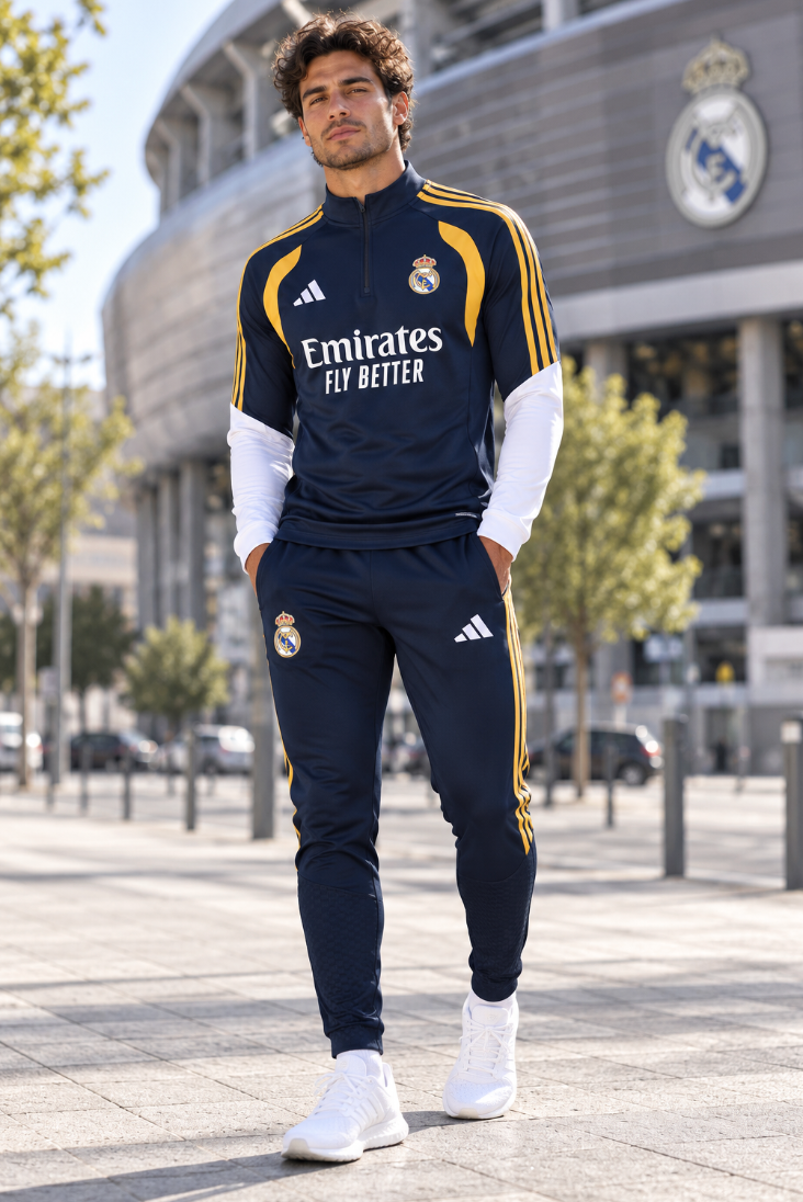 Real madrid Tracksuit white orange 2024/2025
