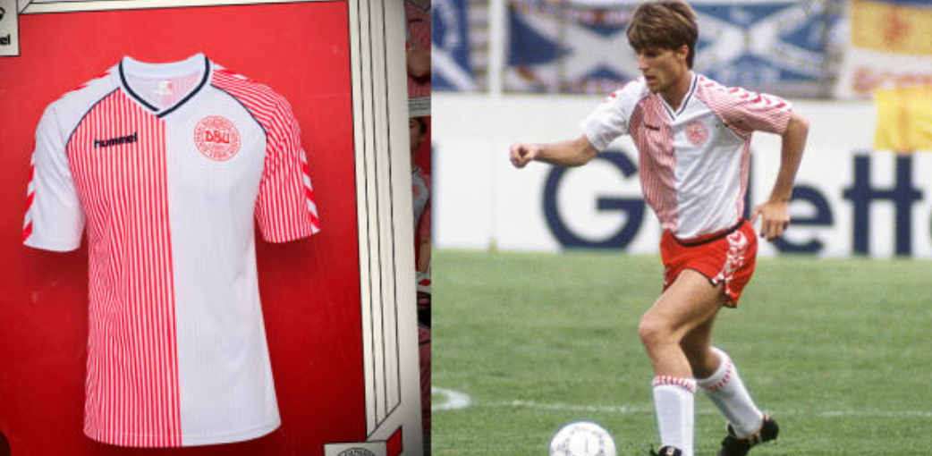 Maillot rétro domicile Danemark 1986