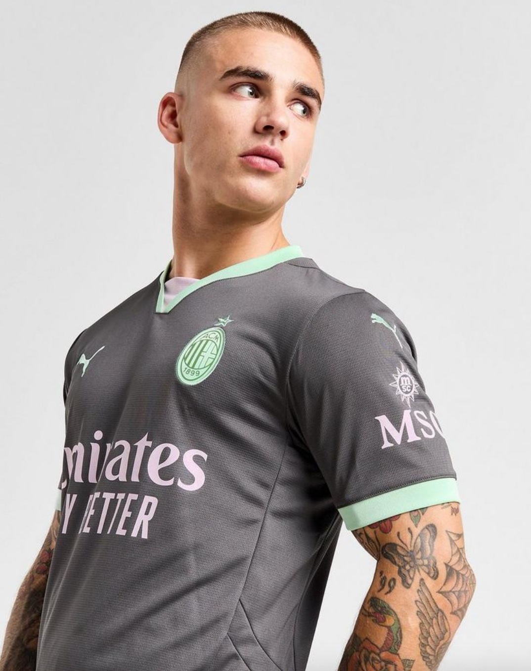 Terzo kit AC Milan 24/25 grigio e verde