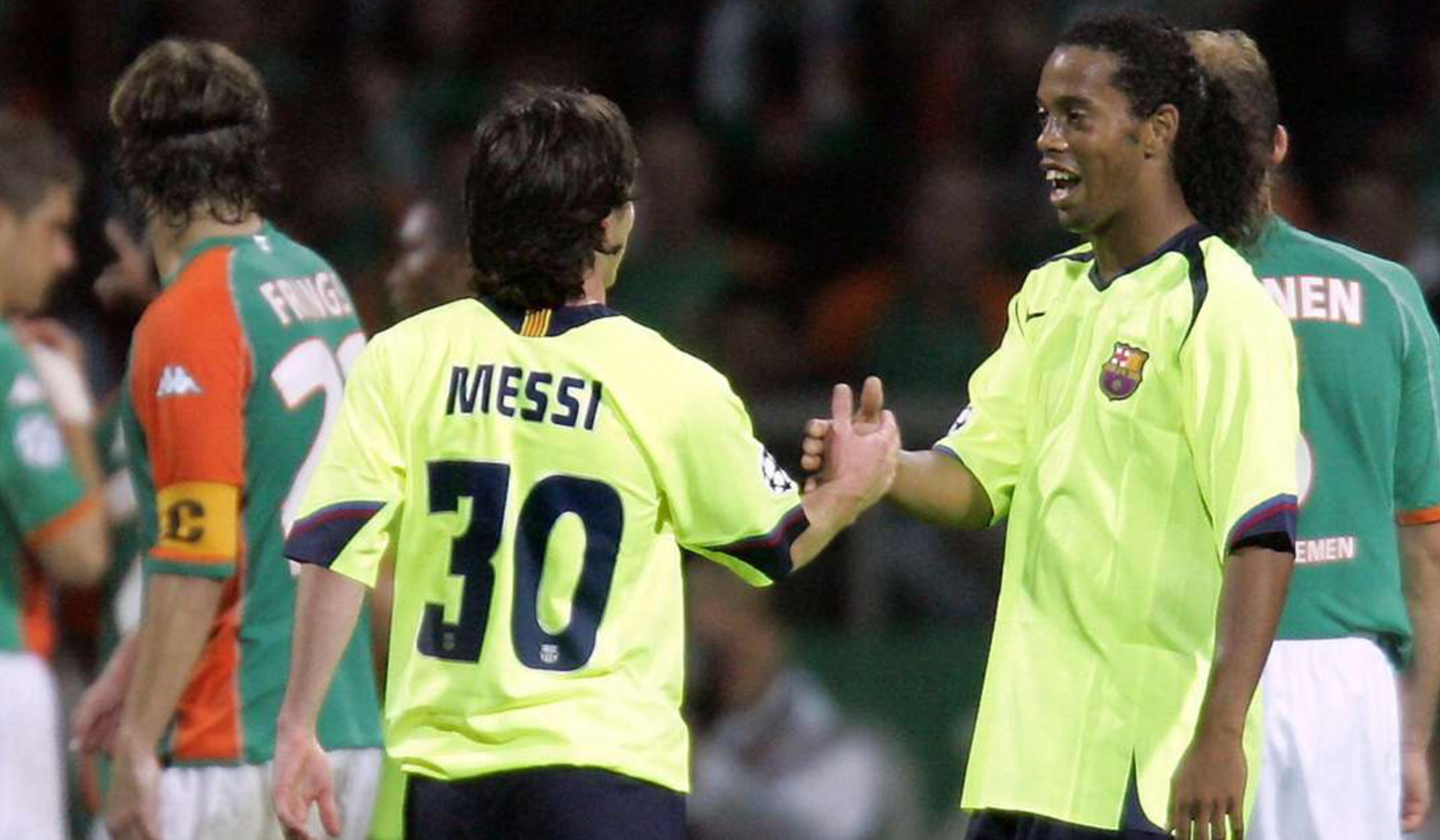 Maillot rétro extérieur Barcelone 2005-2006 (jaune lime)