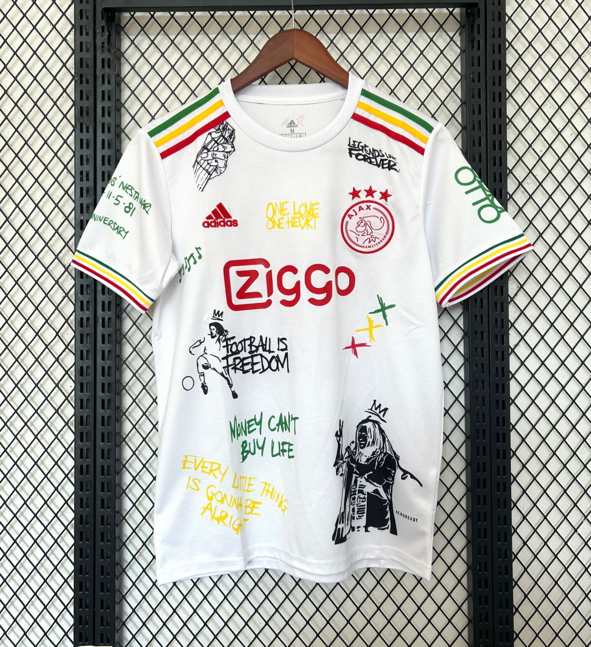 Maillot blanc Ajax Bob Marley