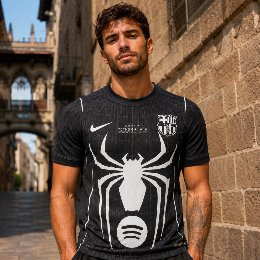 FC Barcelona Black Spider-Man Jersey