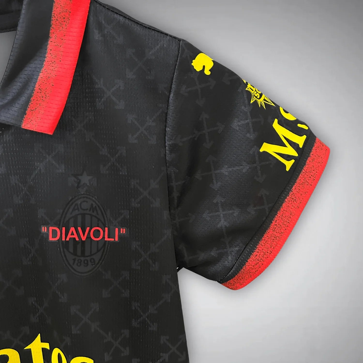 AC Milan x Off-White Schwarzes Kindertrikot 2025/2026