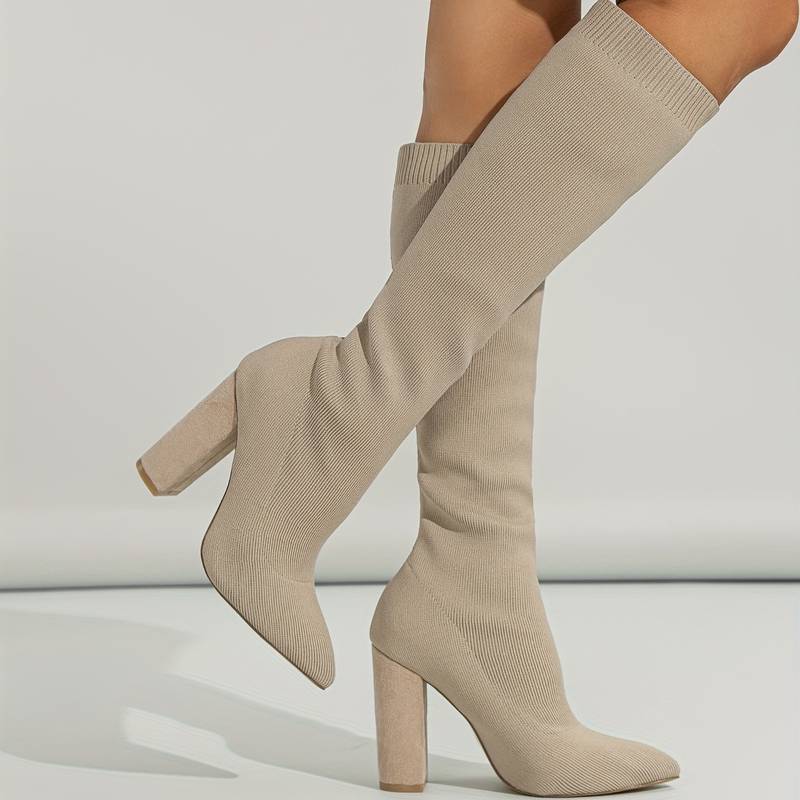 Bottines Femme Hauteur Cheville Talon Bloc Dessus Structuré