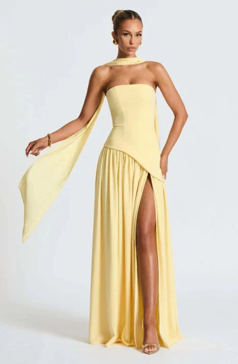 Ballkleid Damen Elegant Fließend Maxischnitt Zeitloser Stil