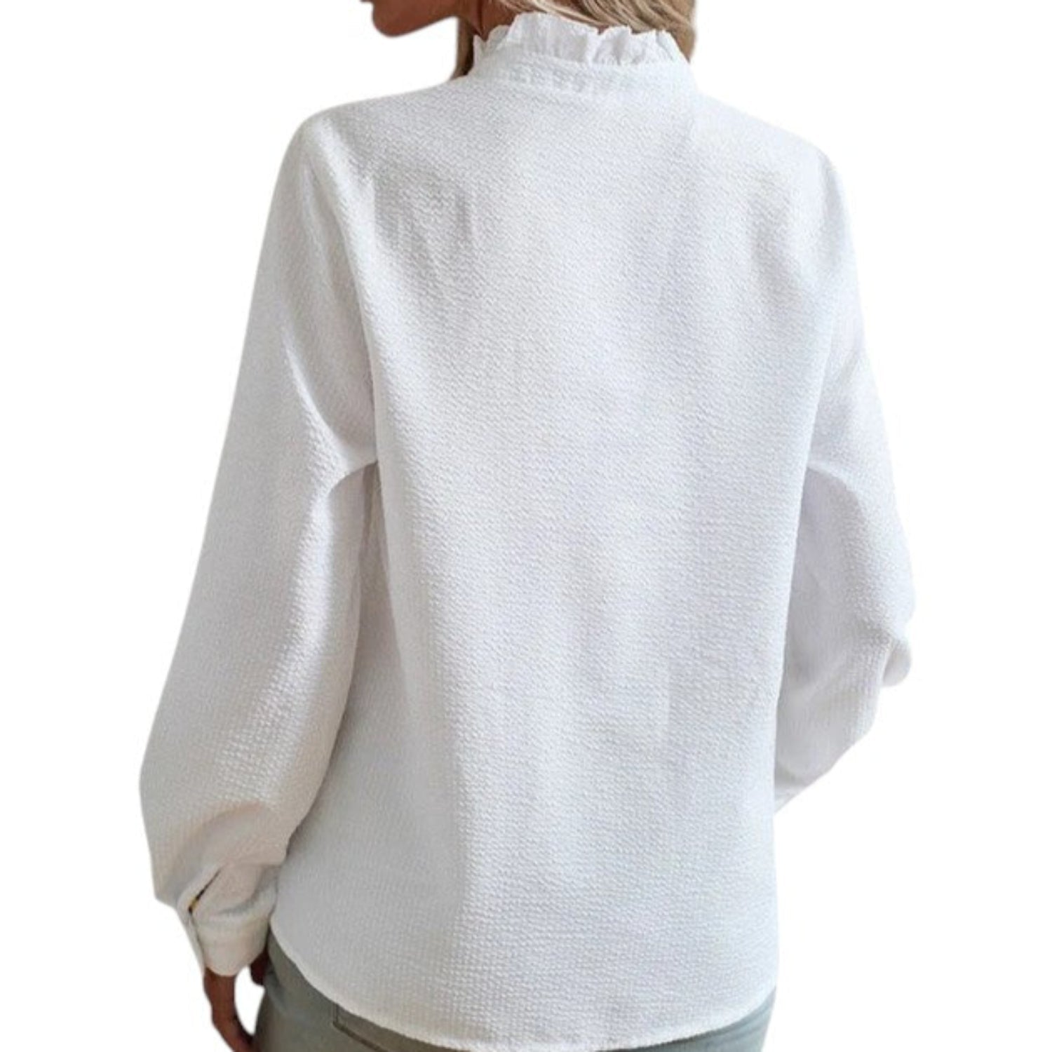Blusa para mujer de manga larga a rayas, corte clásico