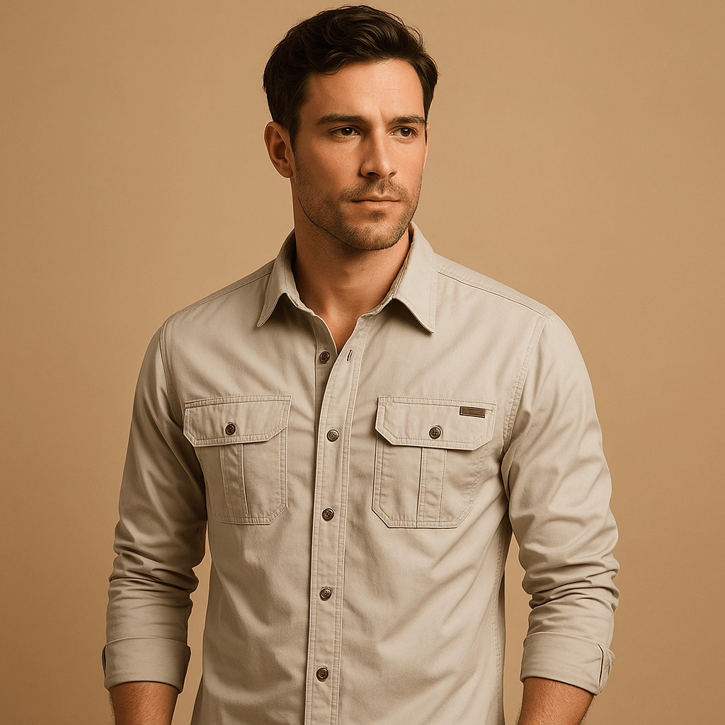 Cargo-Hemd Herren, lockere Passform, Outdoor-Stil, Alltagstauglich
