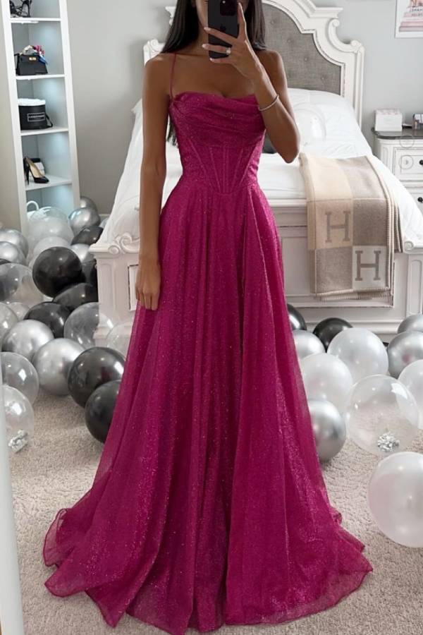 Abendkleid Damen Elegant Glitzer Maxischnitt Schicker Look