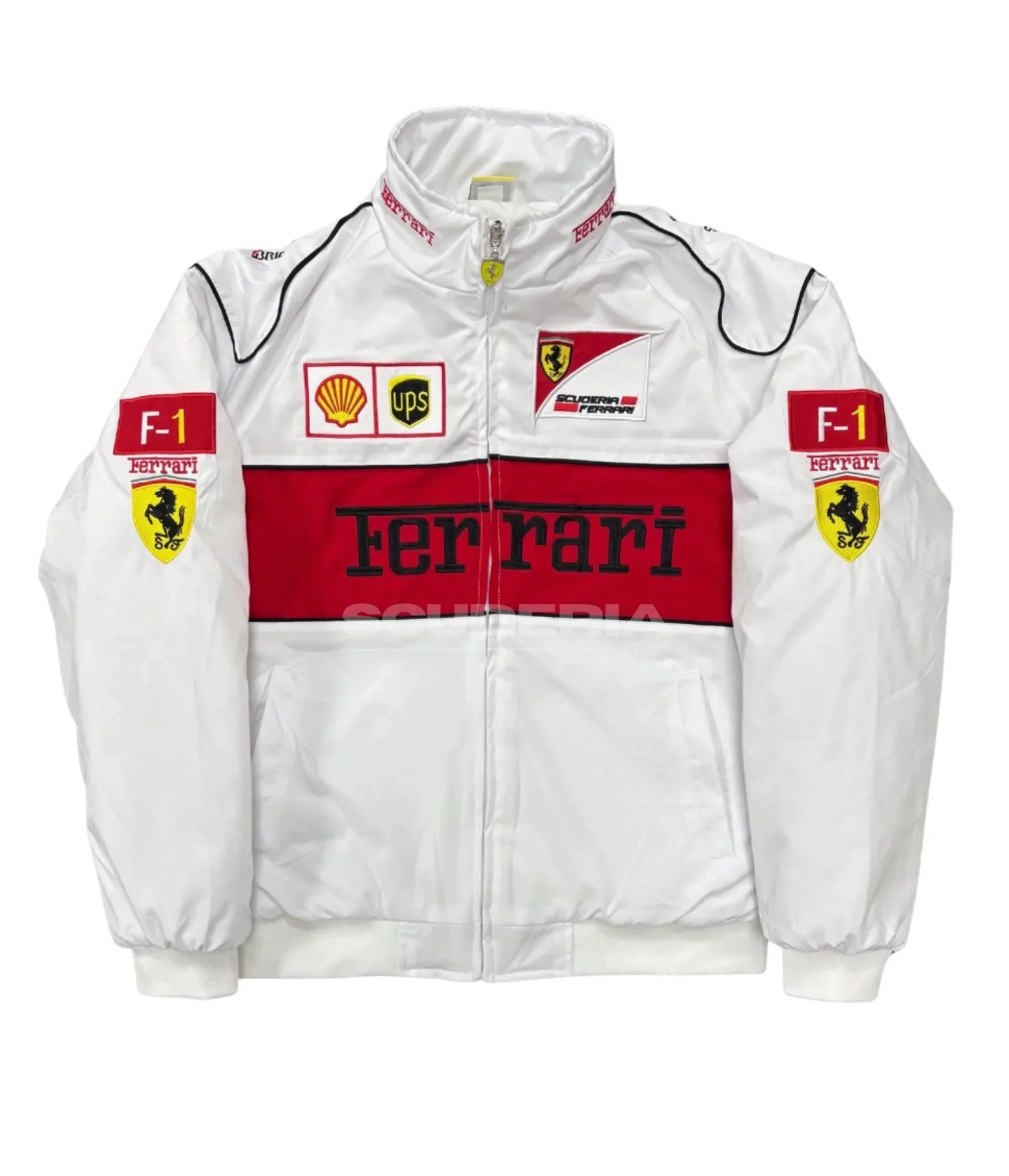 Veste de Course Vintage Ferrari F1 Blanche