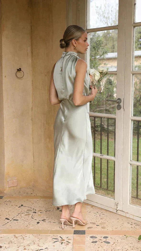 Formelles Abendkleid Damen Elegant Midischnitt Schicker Stil