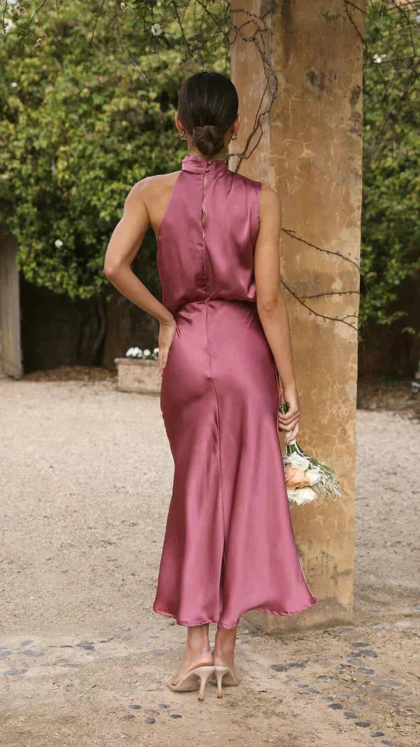 Formelles Abendkleid Damen Elegant Midischnitt Schicker Stil
