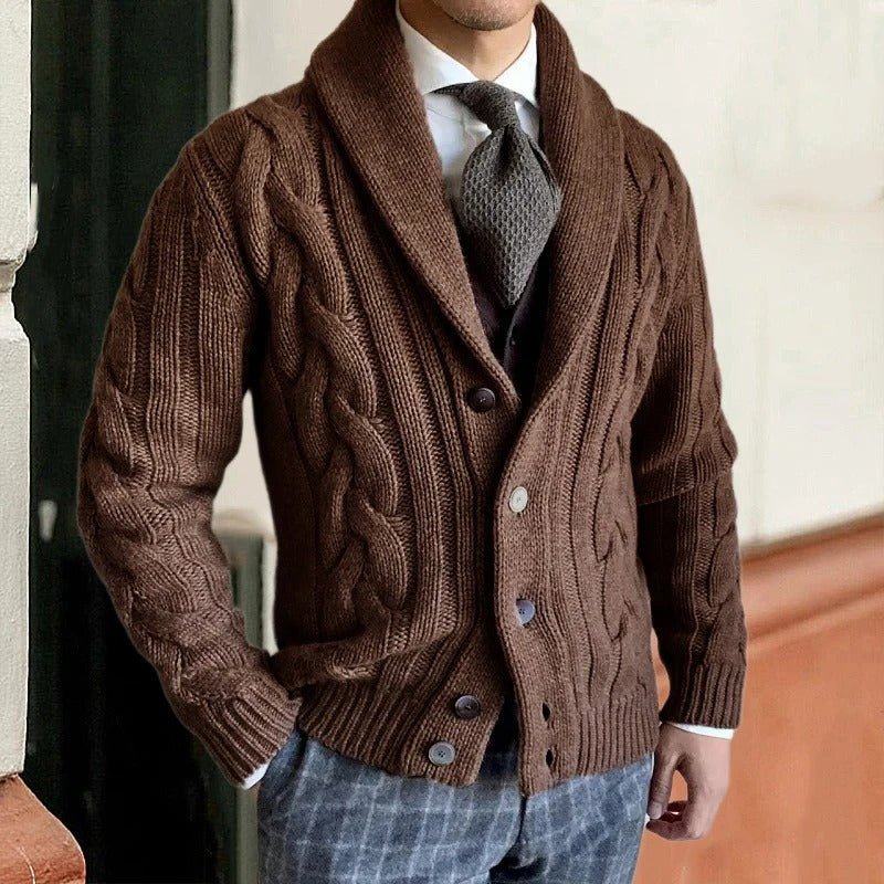 Knit Cardigan Men Button Down Warm Sweater