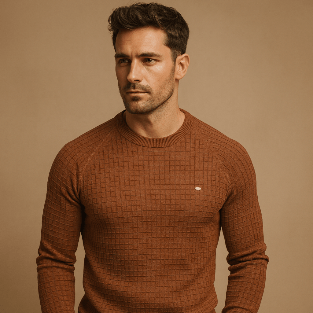 Suéter de punto para hombre, diseño cómodo y relajado