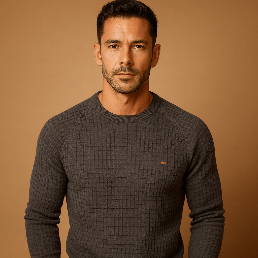 Suéter de punto para hombre, diseño cómodo y relajado
