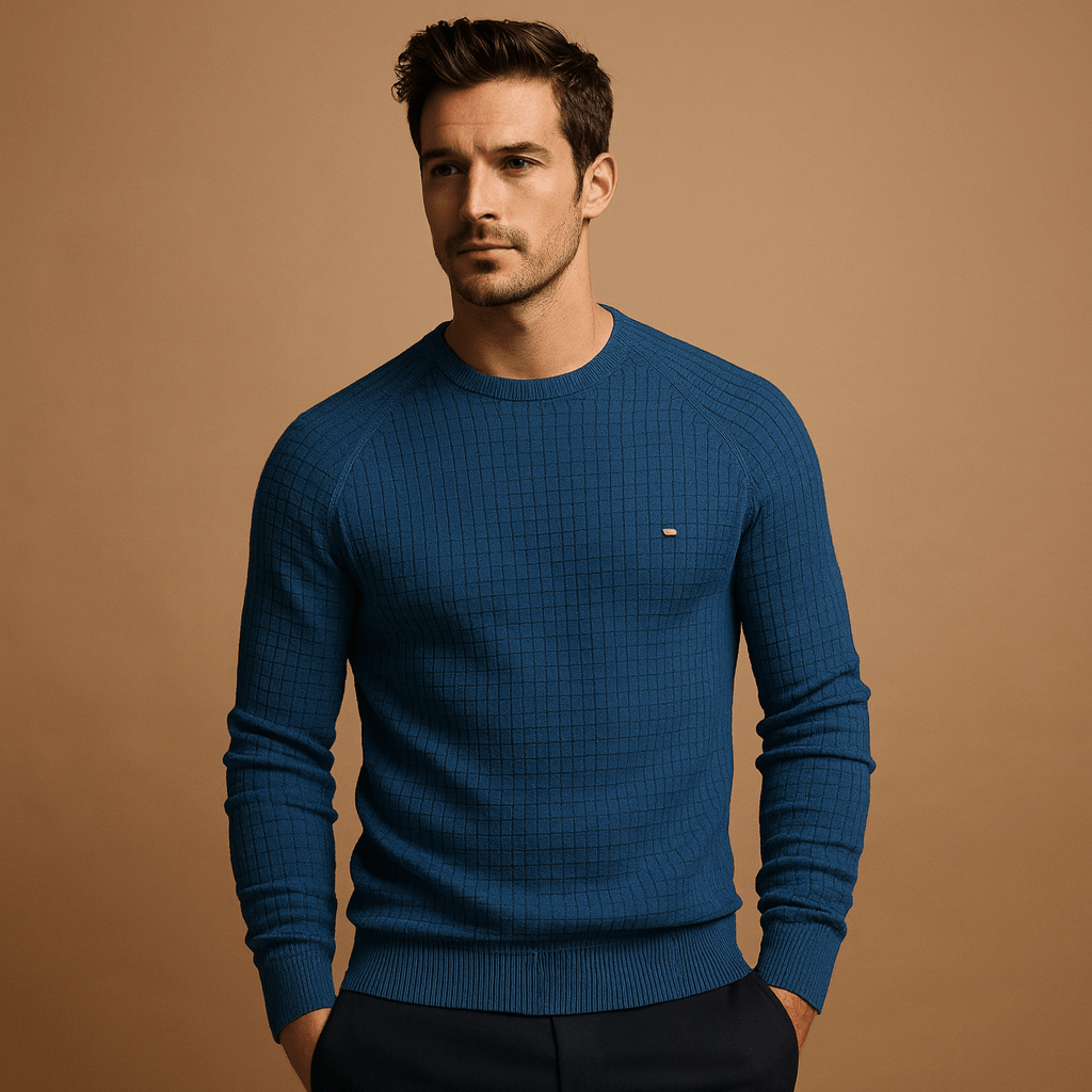 Suéter de punto para hombre, diseño cómodo y relajado