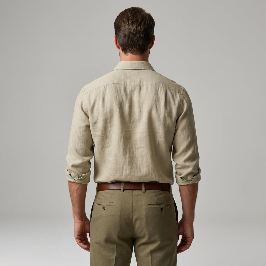 Chemise homme manches longues Coupe décontractée Fermeture boutonnée