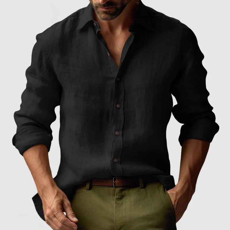 Chemise homme manches longues Coupe décontractée Fermeture boutonnée