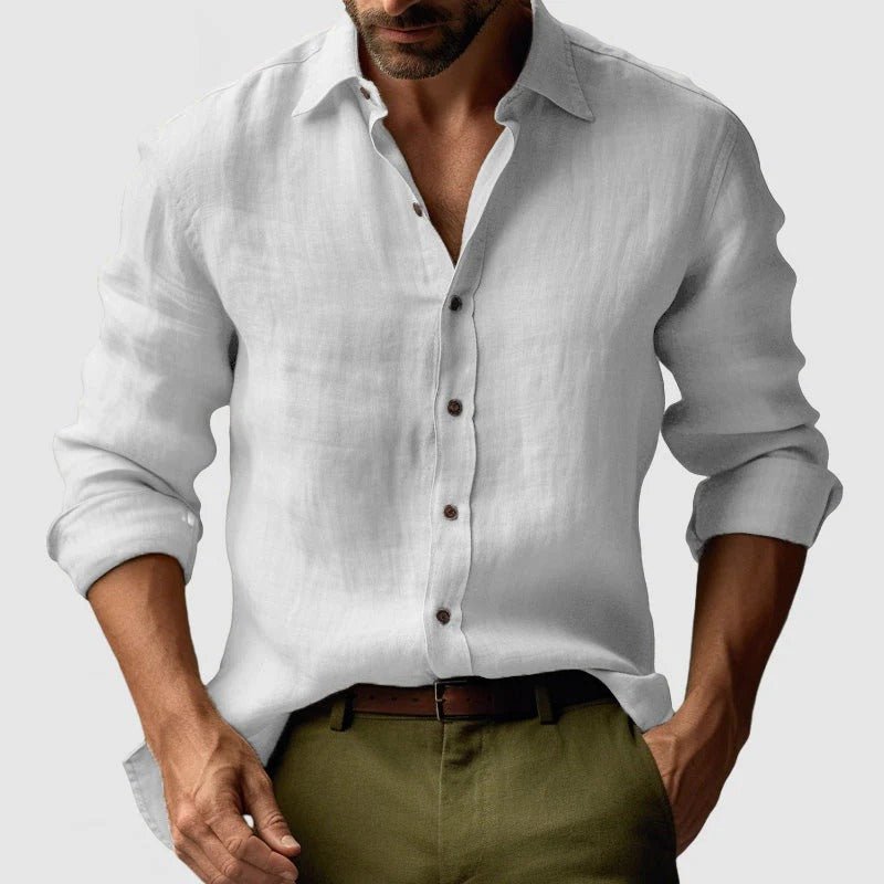 Chemise homme manches longues Coupe décontractée Fermeture boutonnée