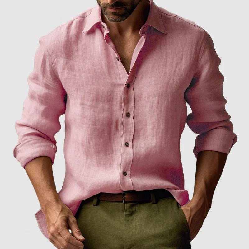 Chemise homme manches longues Coupe décontractée Fermeture boutonnée