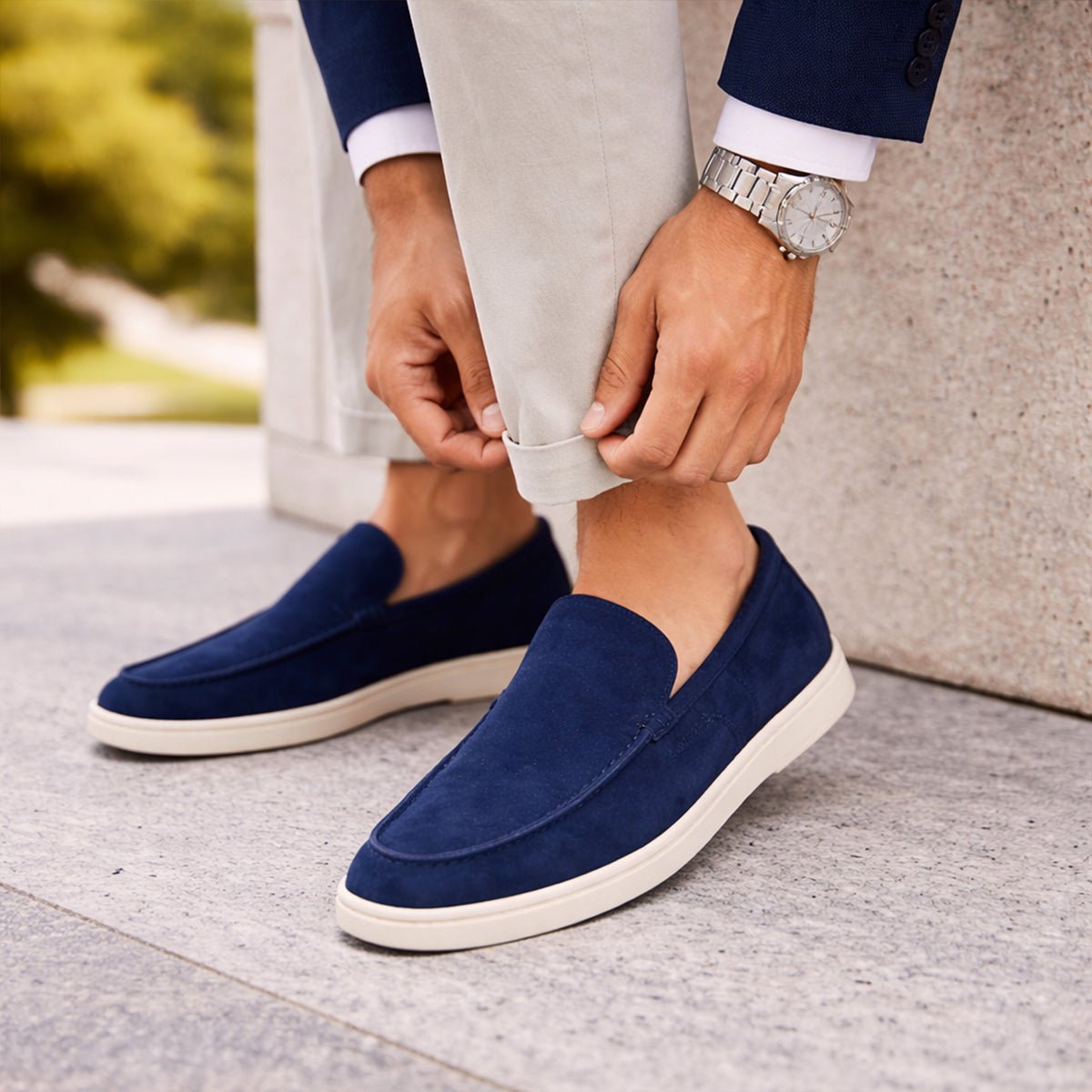 Heren casual instap loafers — Comfortabele rubberen zool