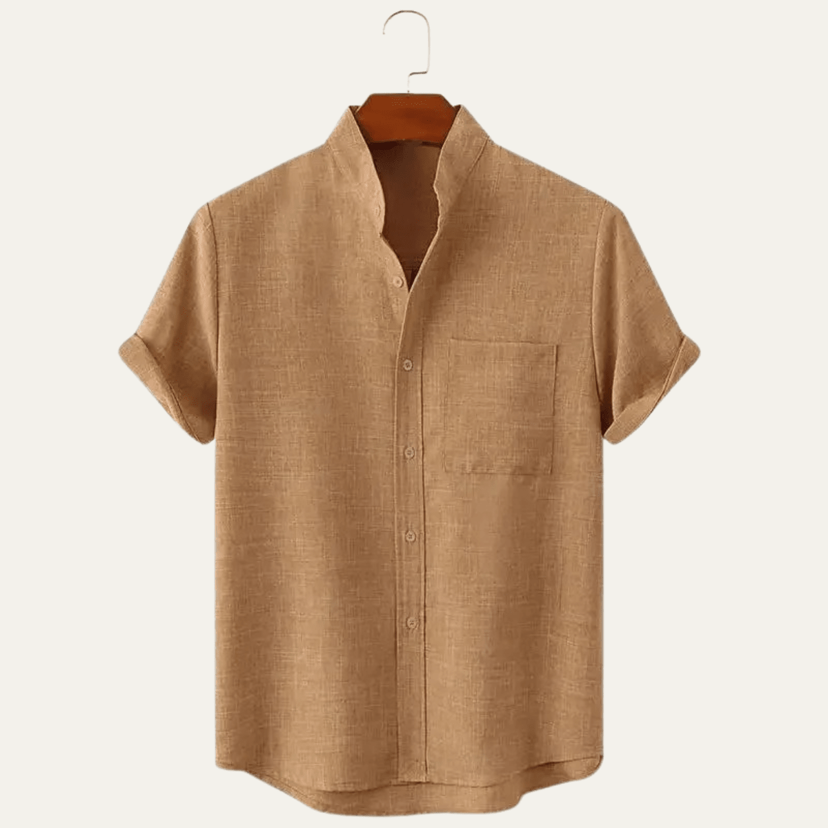 Camisa de lino para hombre ajuste oversize manga corta corte recto