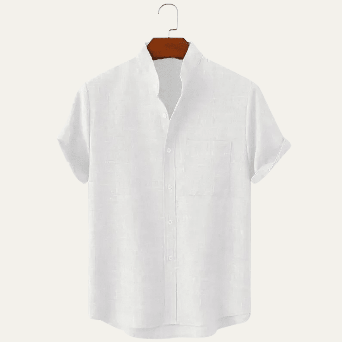 Camisa de lino para hombre ajuste oversize manga corta corte recto