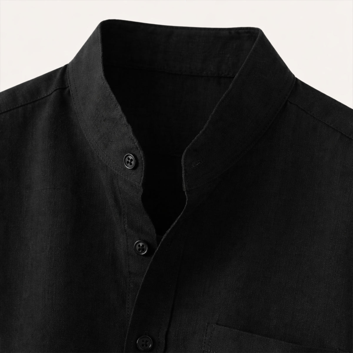 Leinenhemd Herren - Oversized-Passform Kurzarm Knopfverschluss Vorne