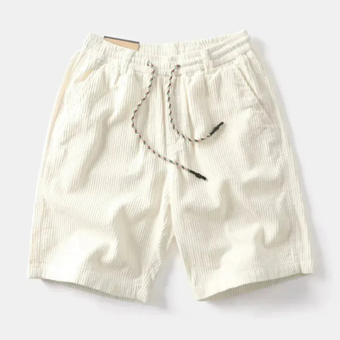 Leinen-Shorts Herren - Entspannte Passform Über dem Knie Elastischer Bund