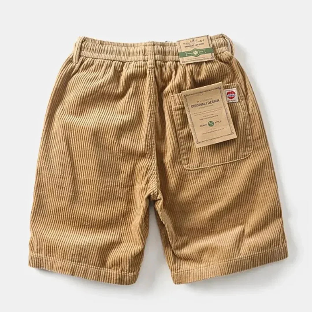 Leinen-Shorts Herren - Entspannte Passform Über dem Knie Elastischer Bund