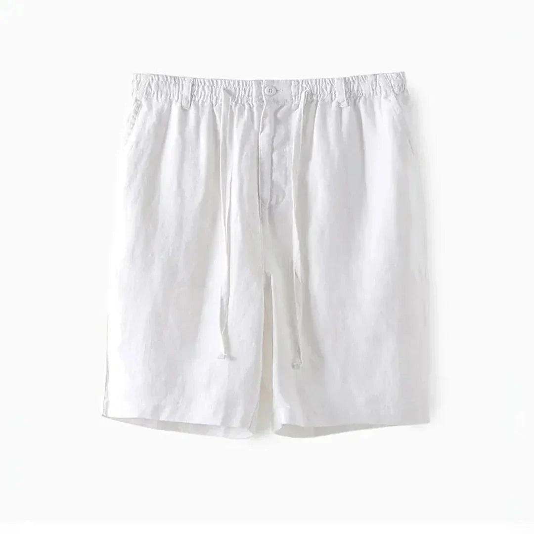 Men's Linen Shorts - Relaxed Fit Elasticated Drawstring Waistband