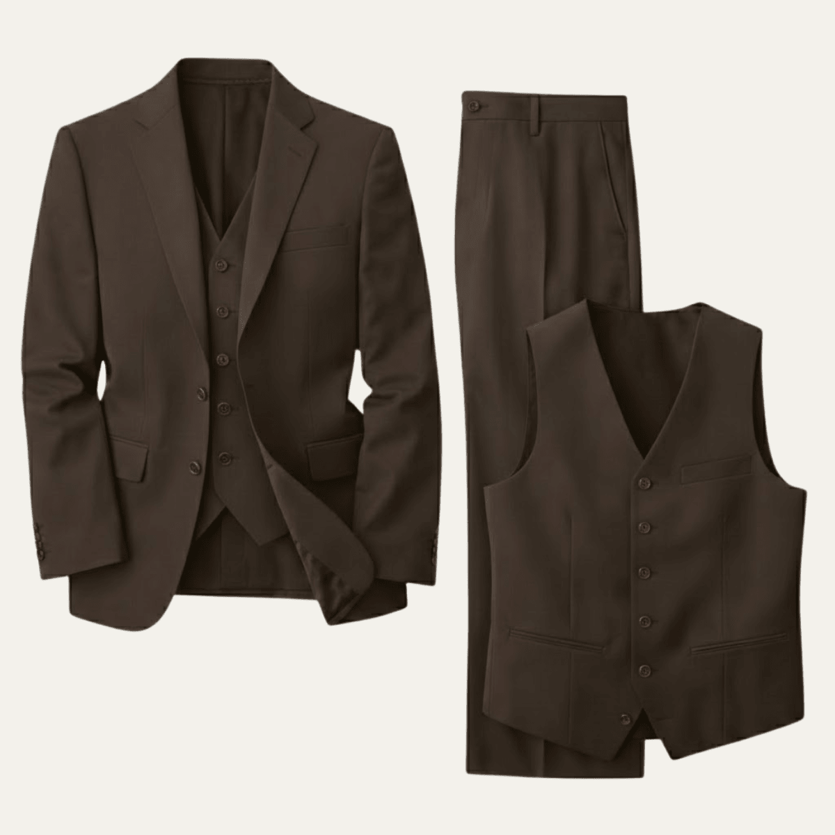 Ensemble costume lin homme trois pièces — Coupe slim Fermeture devant