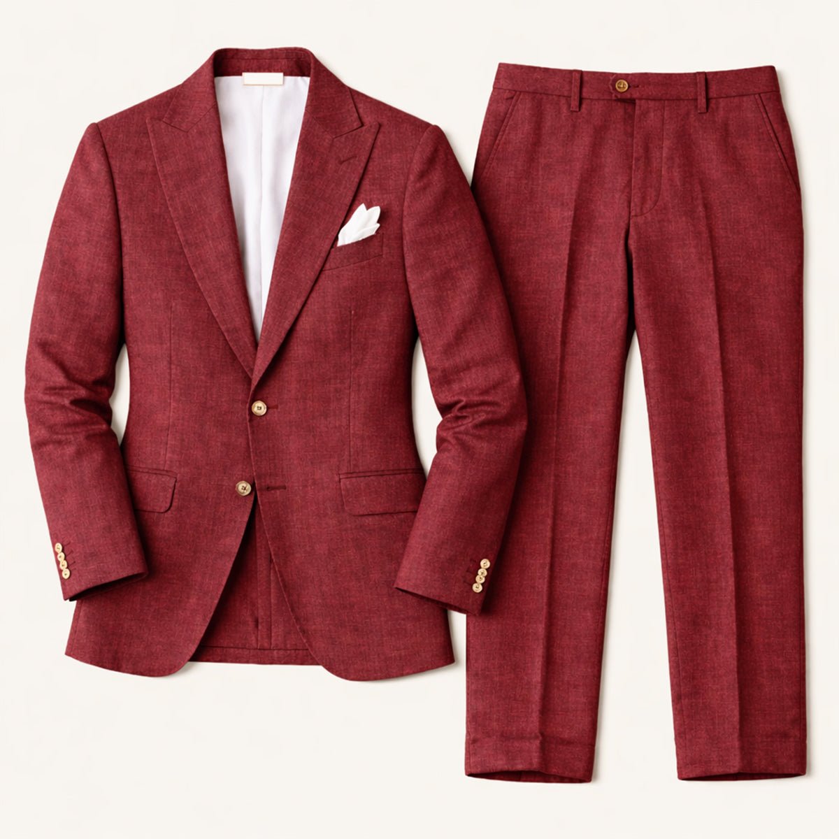 Fato Masculino de Linho — Ajuste Sob Medida com Blazer Texturizado e Calças