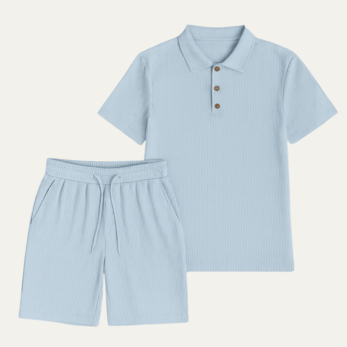 Conjunto Polo e Calções para Homem — Manga Curta, Calções com Cordão, Dois Peças