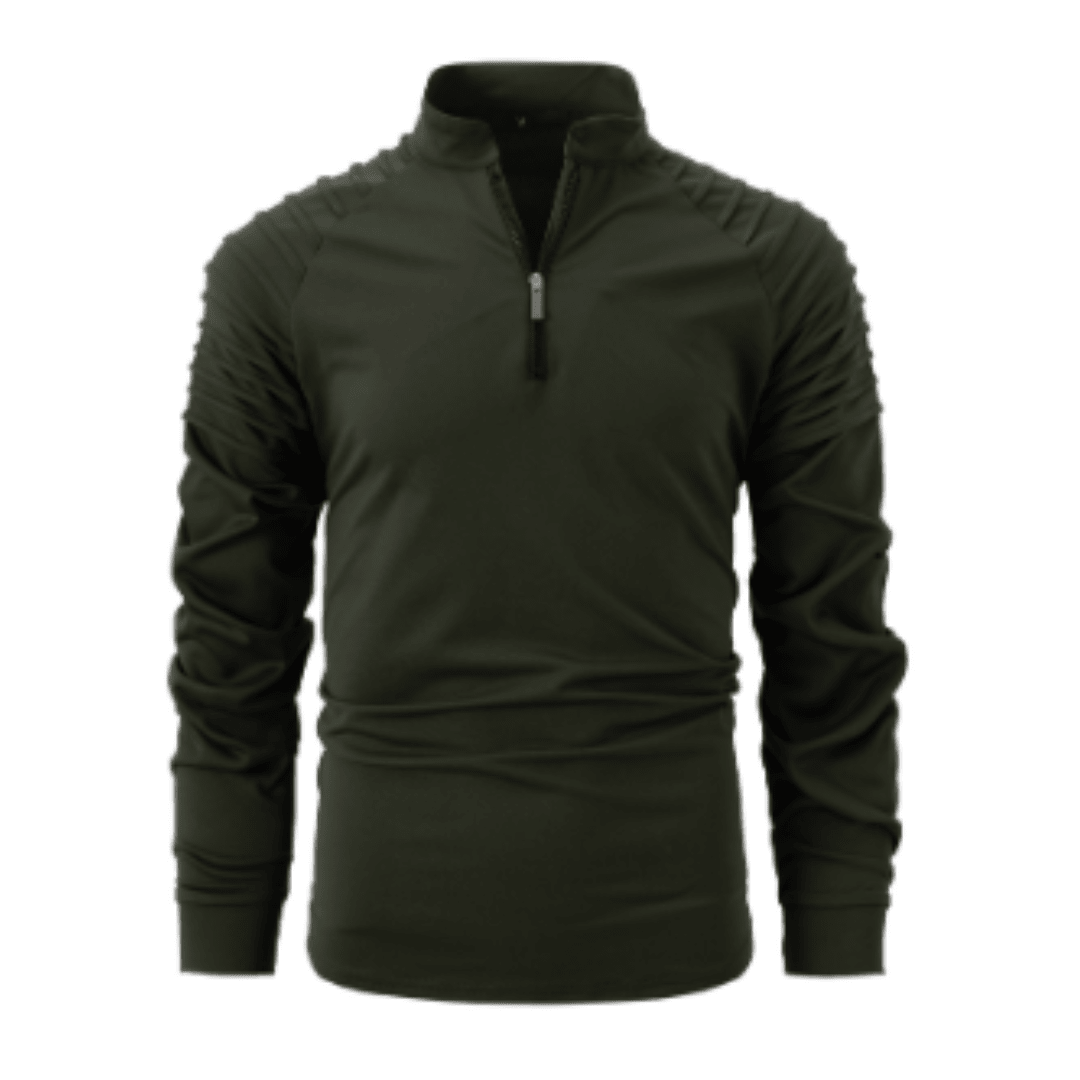Polo con cremallera hasta el cuarto para hombre, suéter casual y elegante