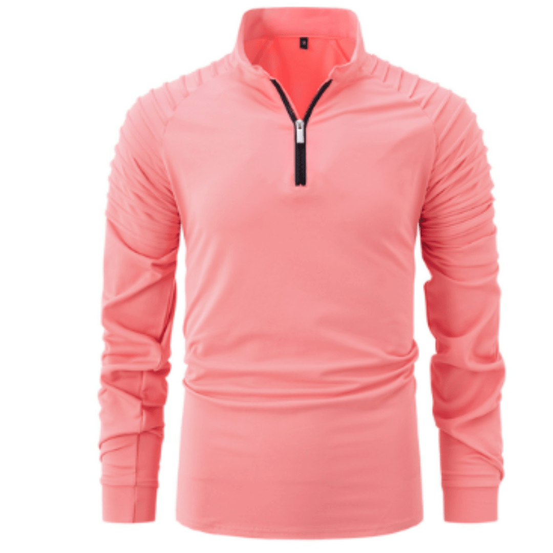 Polo con cremallera hasta el cuarto para hombre, suéter casual y elegante
